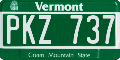 VT license plate PKZ737