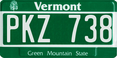VT license plate PKZ738