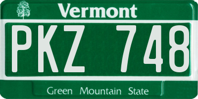 VT license plate PKZ748