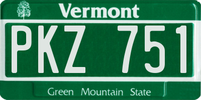 VT license plate PKZ751