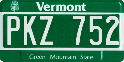 VT license plate PKZ752