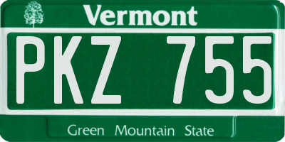VT license plate PKZ755