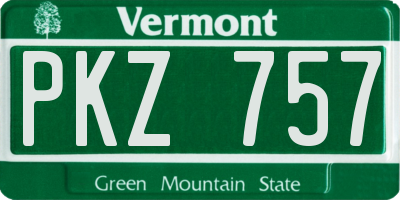 VT license plate PKZ757