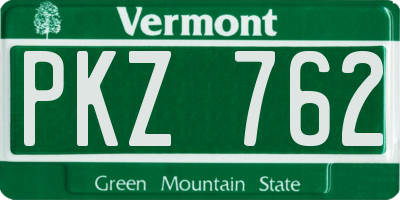 VT license plate PKZ762