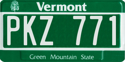 VT license plate PKZ771