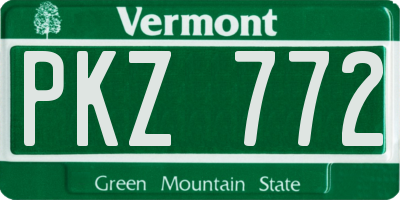VT license plate PKZ772