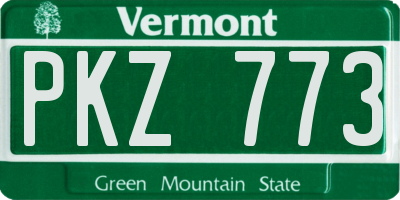 VT license plate PKZ773