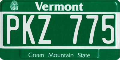 VT license plate PKZ775