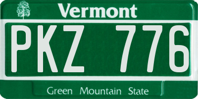 VT license plate PKZ776
