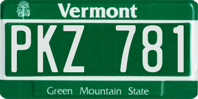 VT license plate PKZ781