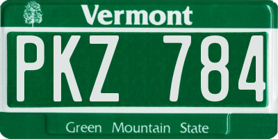VT license plate PKZ784
