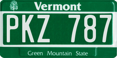 VT license plate PKZ787