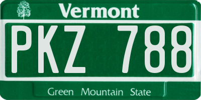 VT license plate PKZ788