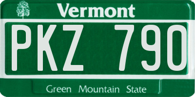 VT license plate PKZ790