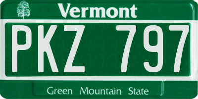 VT license plate PKZ797
