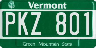 VT license plate PKZ801