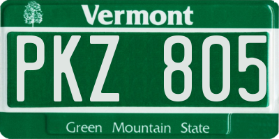 VT license plate PKZ805