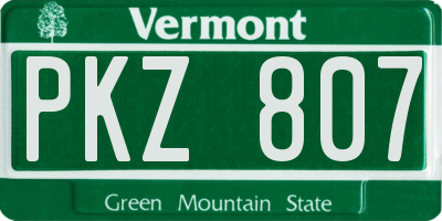 VT license plate PKZ807