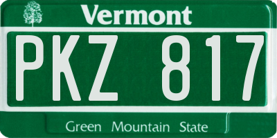 VT license plate PKZ817