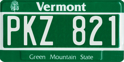 VT license plate PKZ821