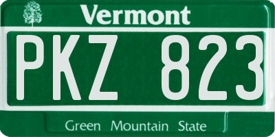 VT license plate PKZ823