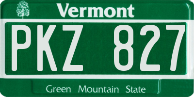 VT license plate PKZ827