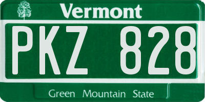 VT license plate PKZ828