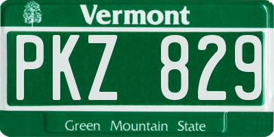 VT license plate PKZ829
