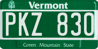 VT license plate PKZ830