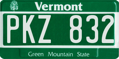 VT license plate PKZ832
