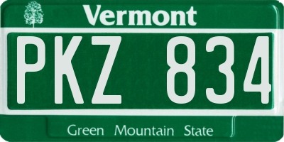 VT license plate PKZ834