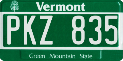 VT license plate PKZ835