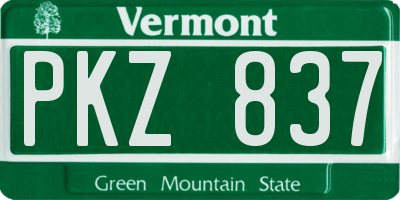 VT license plate PKZ837