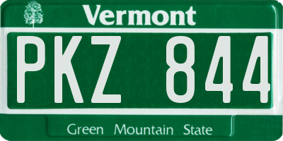 VT license plate PKZ844