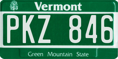 VT license plate PKZ846