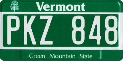 VT license plate PKZ848