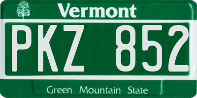 VT license plate PKZ852