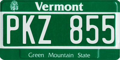 VT license plate PKZ855