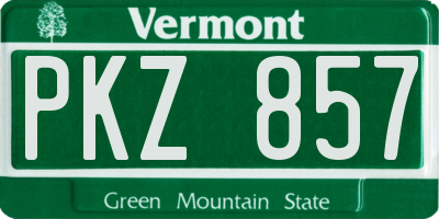 VT license plate PKZ857