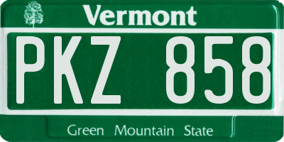 VT license plate PKZ858