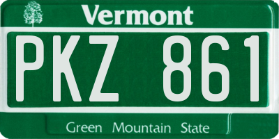VT license plate PKZ861
