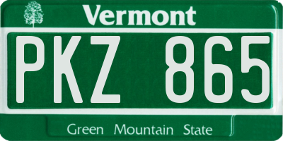 VT license plate PKZ865