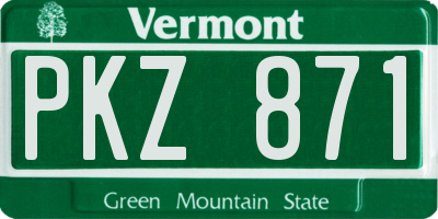 VT license plate PKZ871