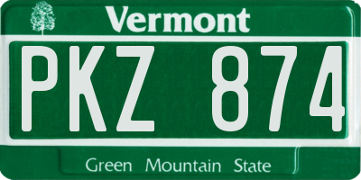 VT license plate PKZ874