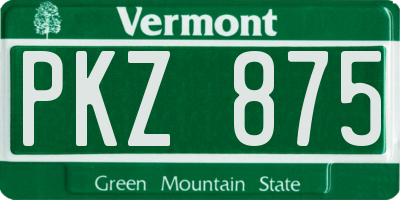 VT license plate PKZ875