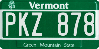 VT license plate PKZ878