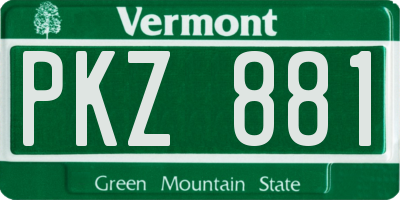 VT license plate PKZ881