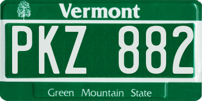 VT license plate PKZ882