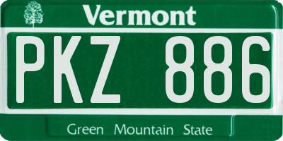 VT license plate PKZ886