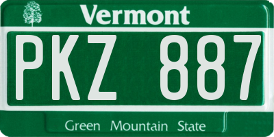 VT license plate PKZ887